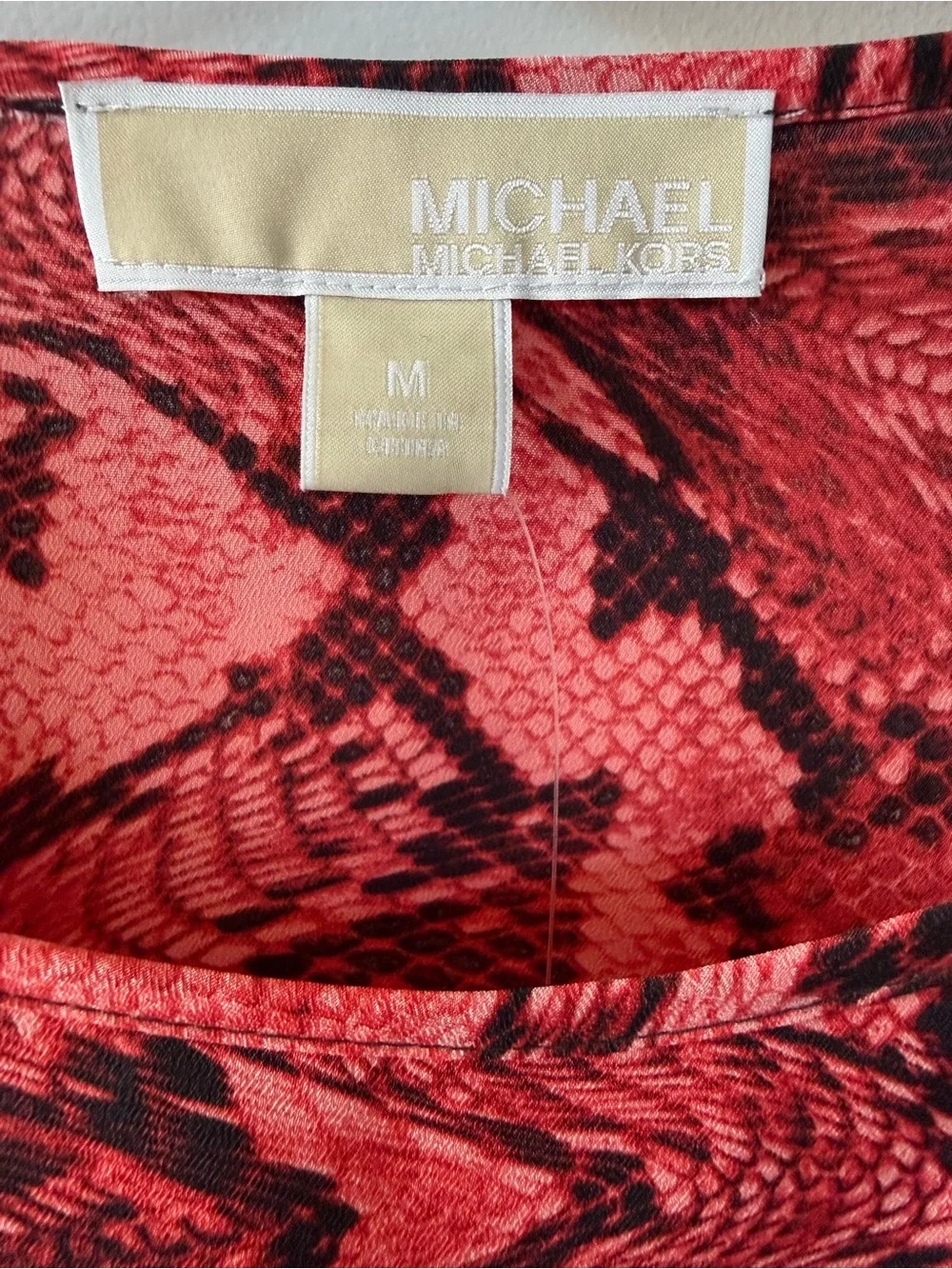 Michael Kors Red and Black Abstract Print Blouse